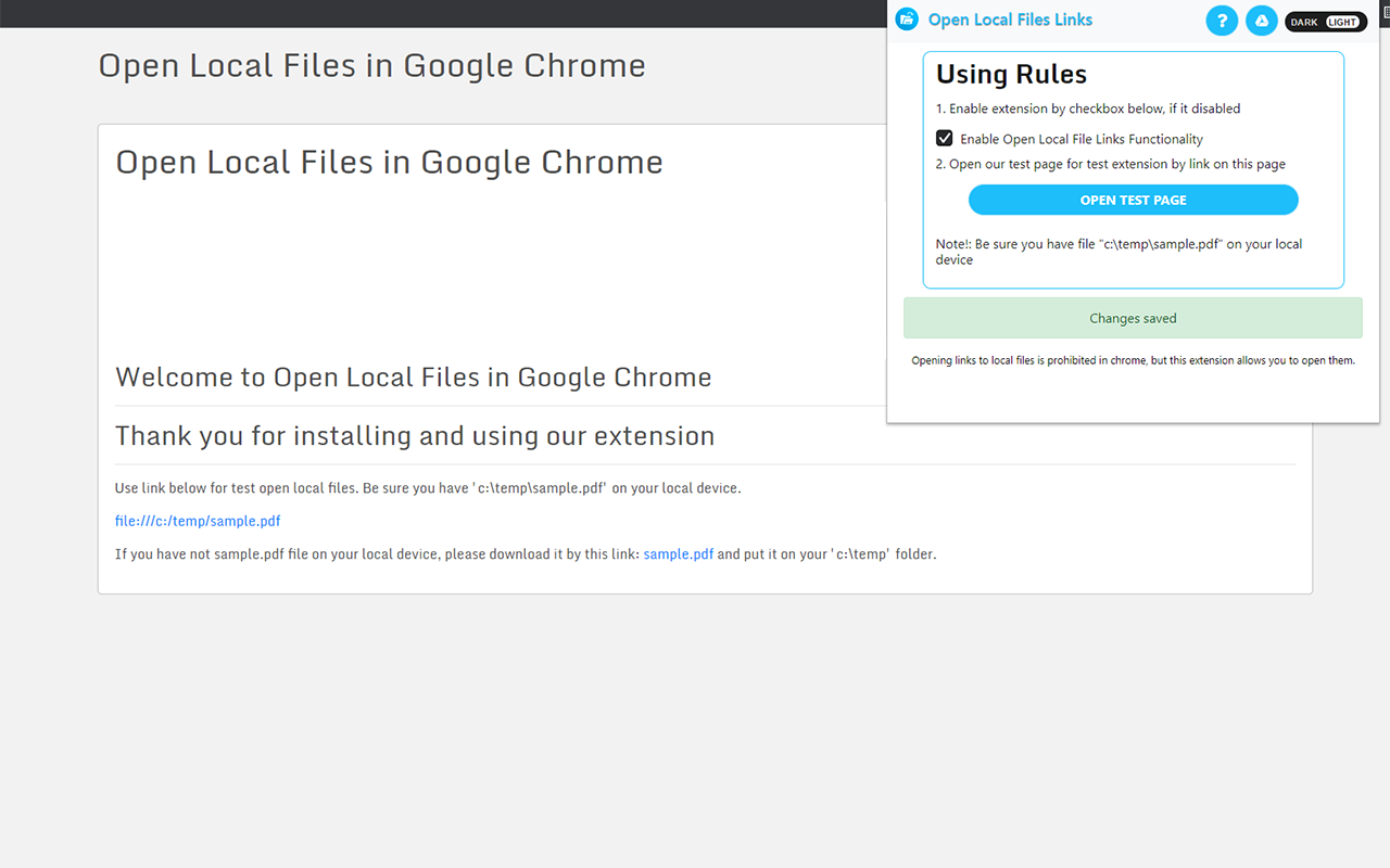 在 Google Chrome™ 中打开本地文件截图1