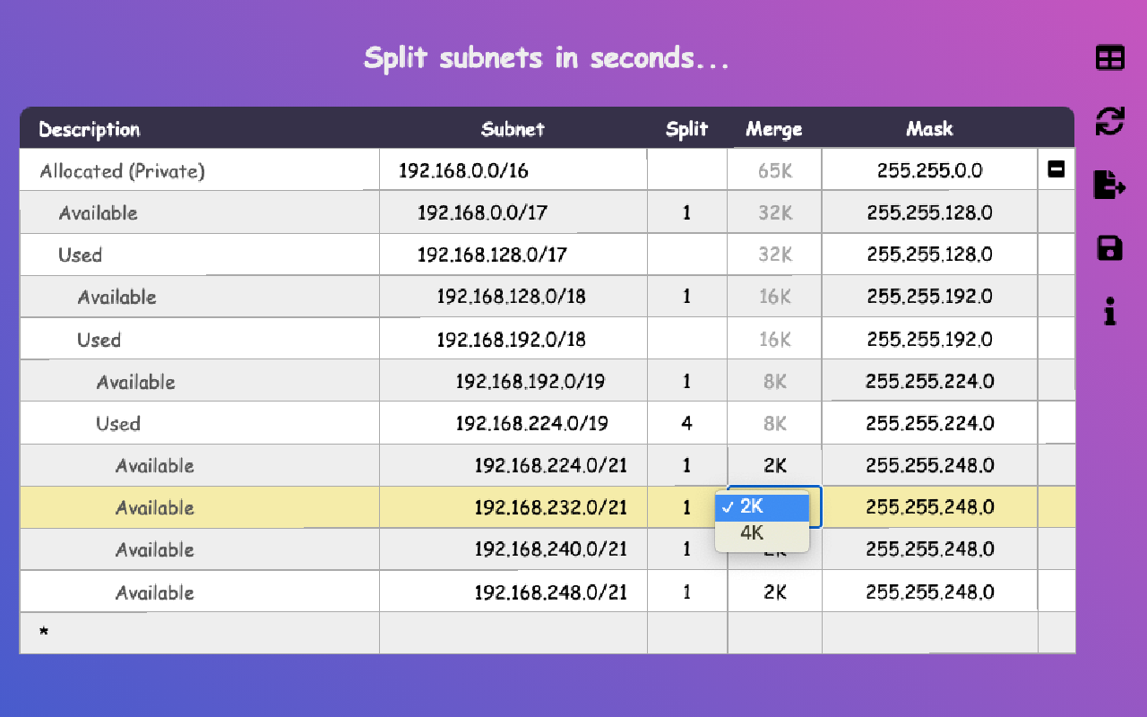 Flex Subnetting - Subnet Calculator截图4