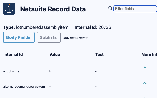 NetSuite Record Data截图2