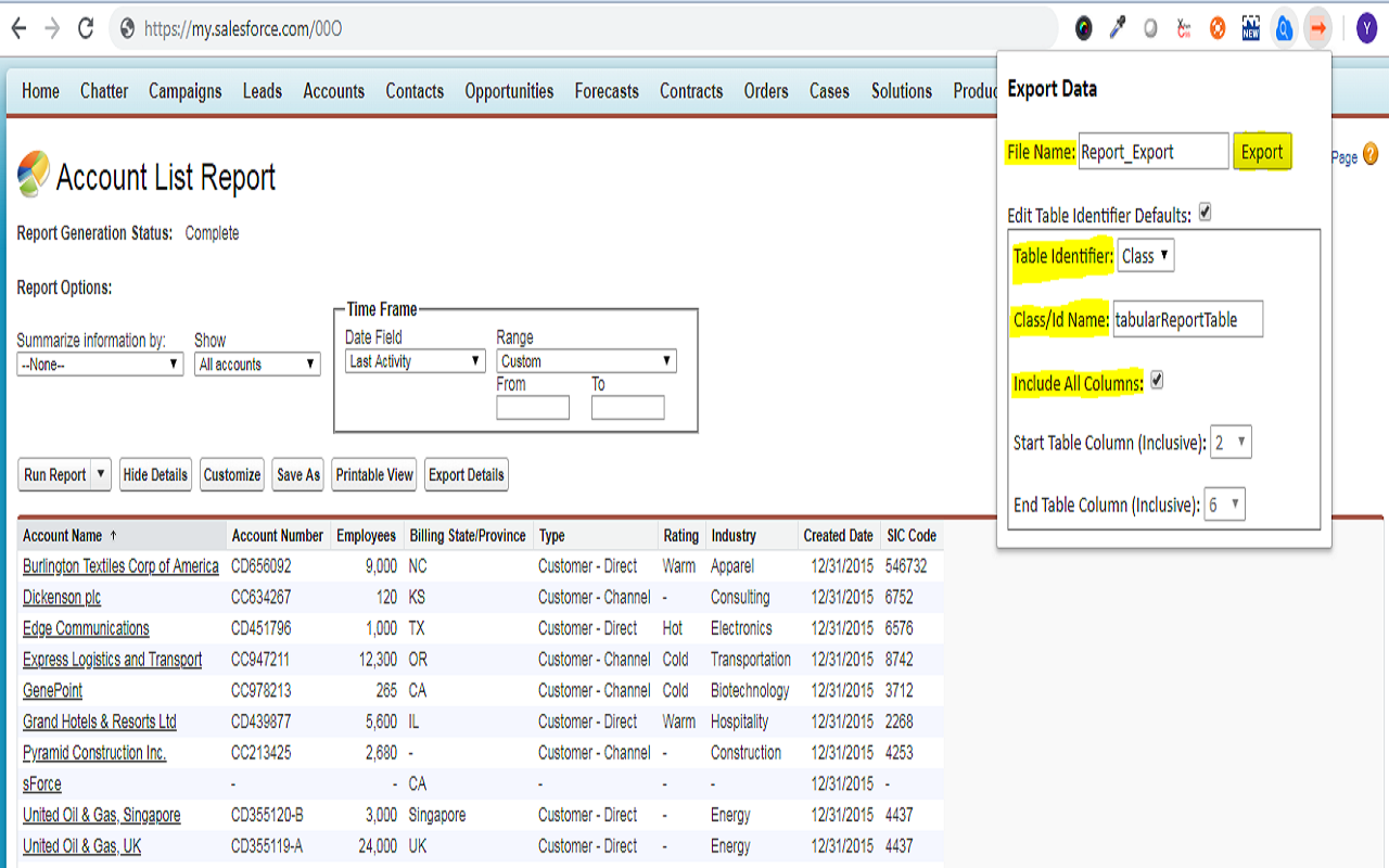 Table Data Export截图2