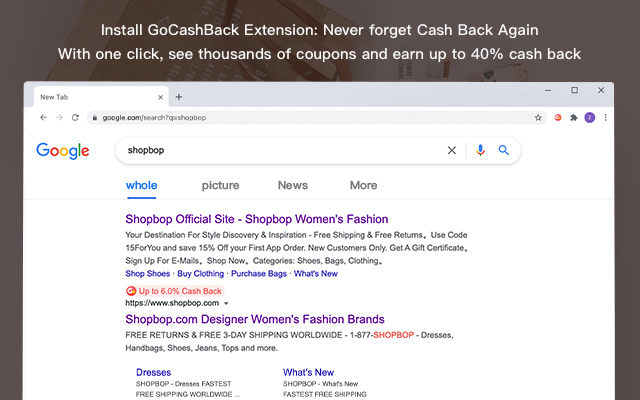 GoCashBack: Deals, Rebates, Savings Extension截图3