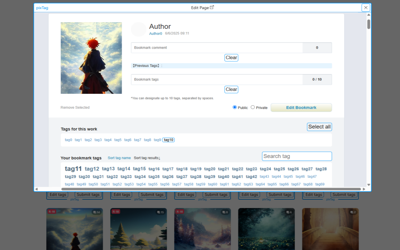 PixTag ~pixiv Bookmark Tag Manager~截图1