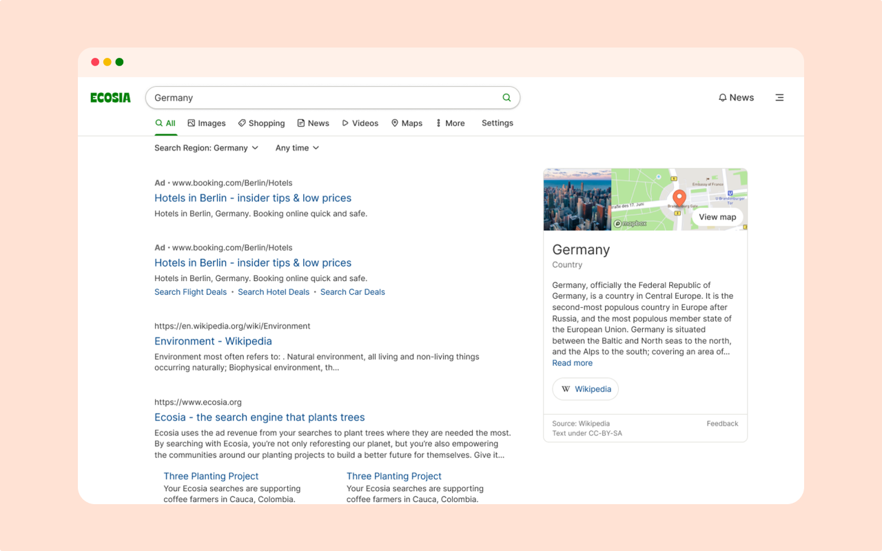 Ecosia - The search engine that plants trees截图1