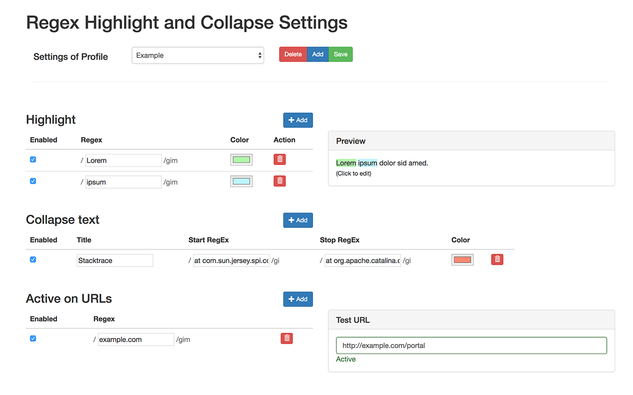 Rex - RegEx Highlight or Collapse Text截图2