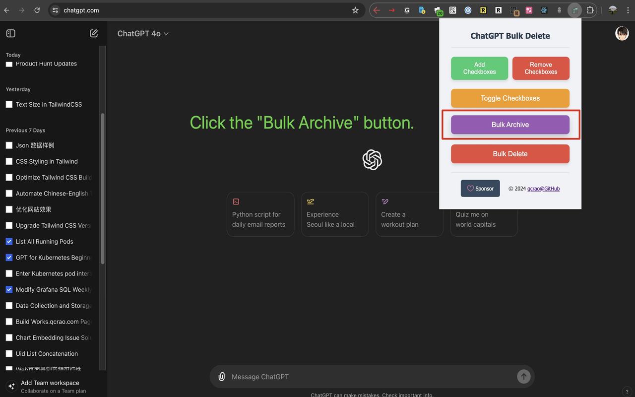 ChatGPT Bulk Delete截图2