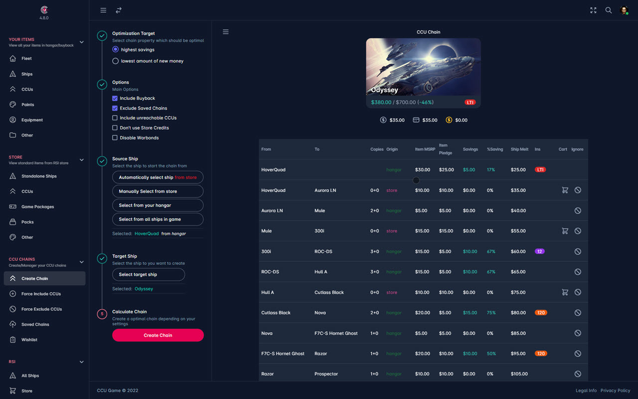 Star Citizen CCU Game截图3