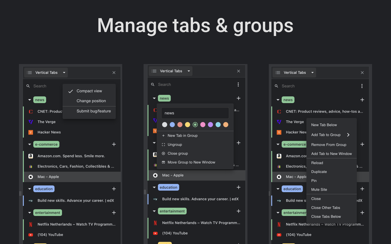 Vertical Tabs - 垂直制表符截图2