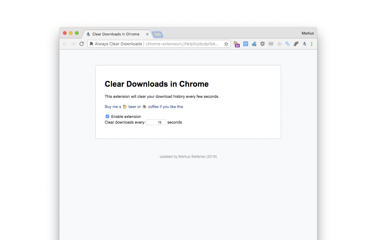 Always Clear Downloads in Chrome截图1