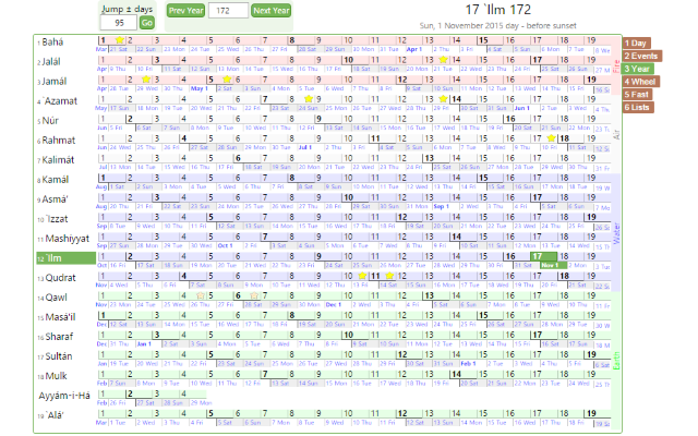 Badíʿ Calendar截图2