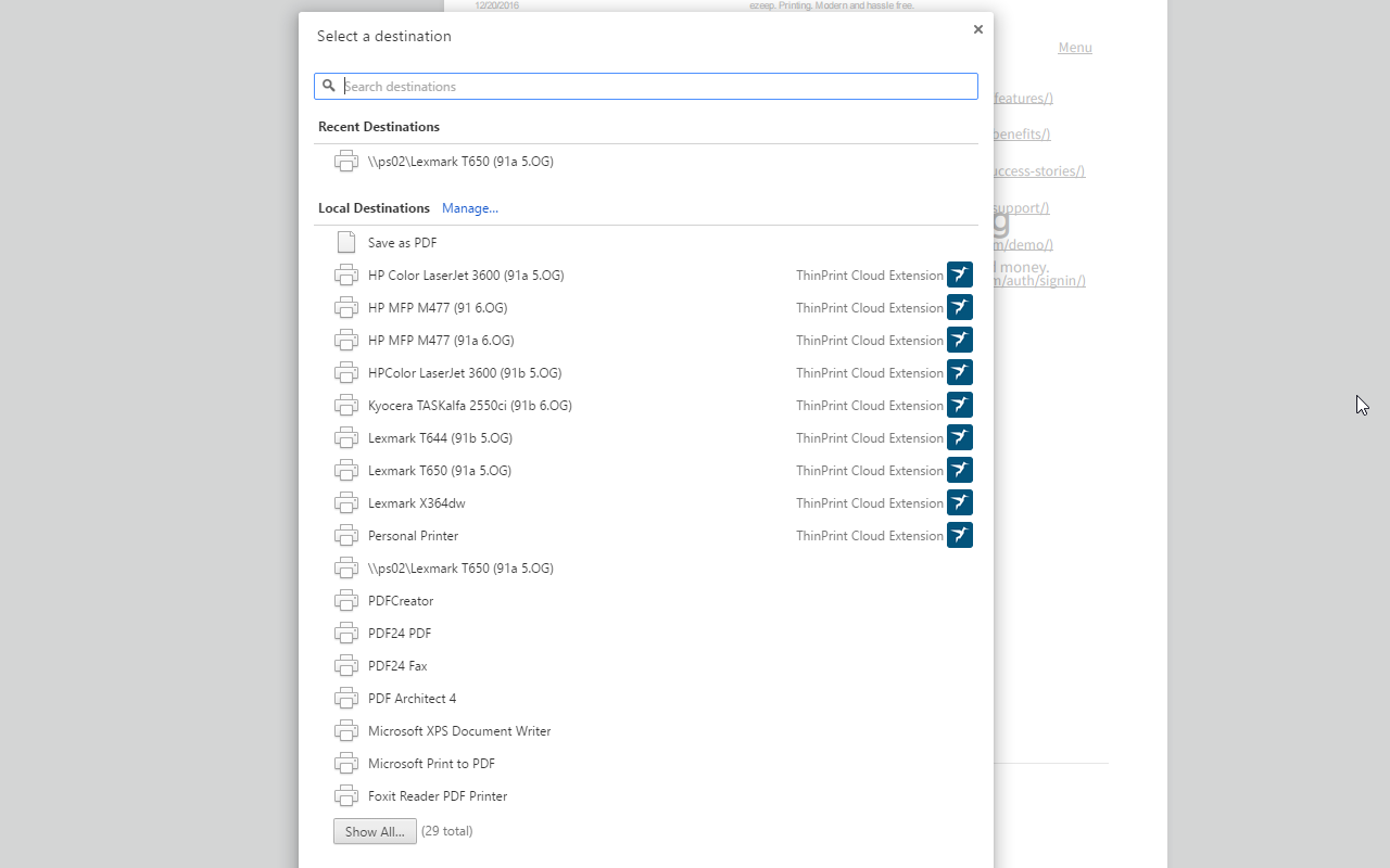 ThinPrint Cloud Extension截图1