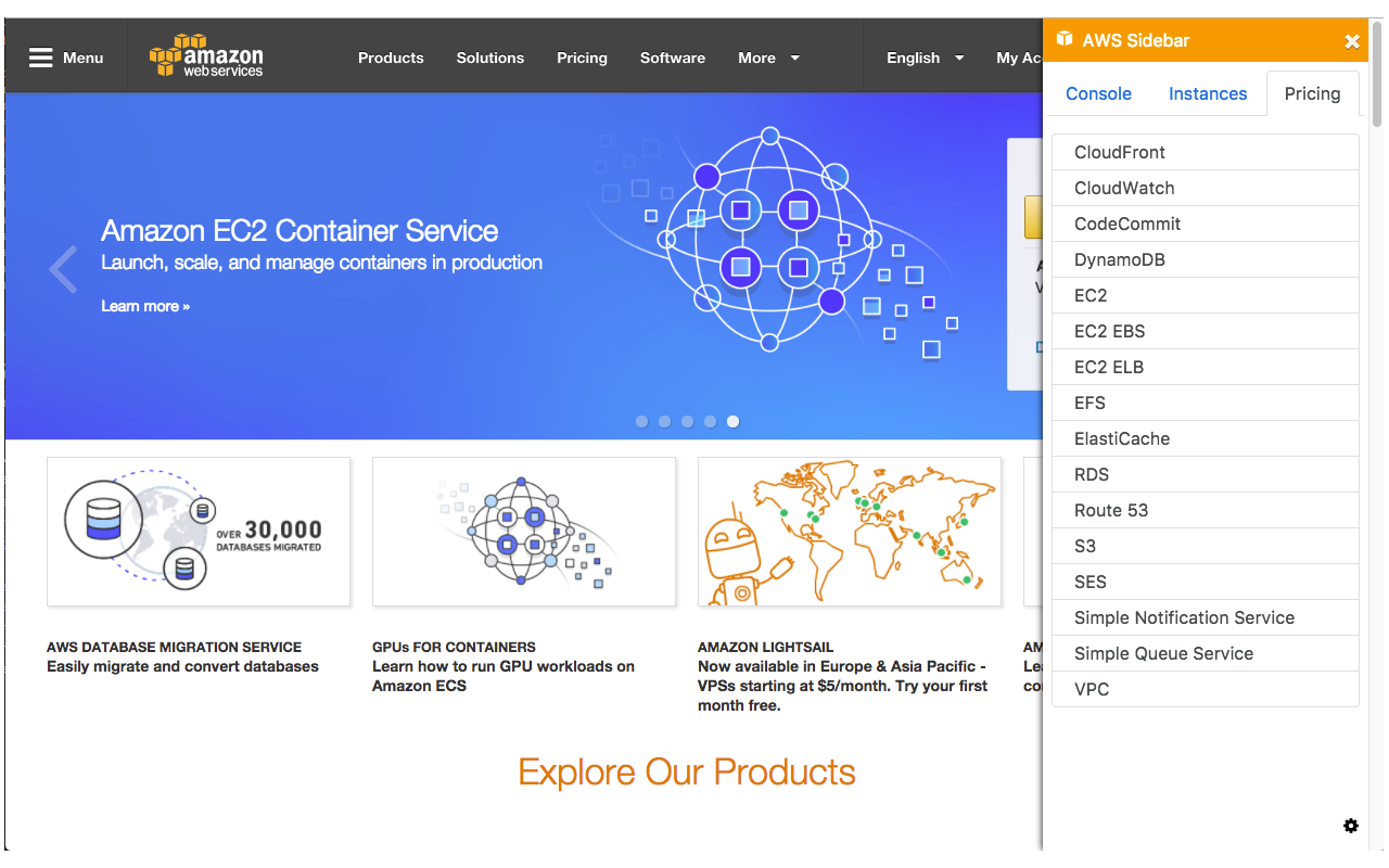 AWS Sidebar截图1