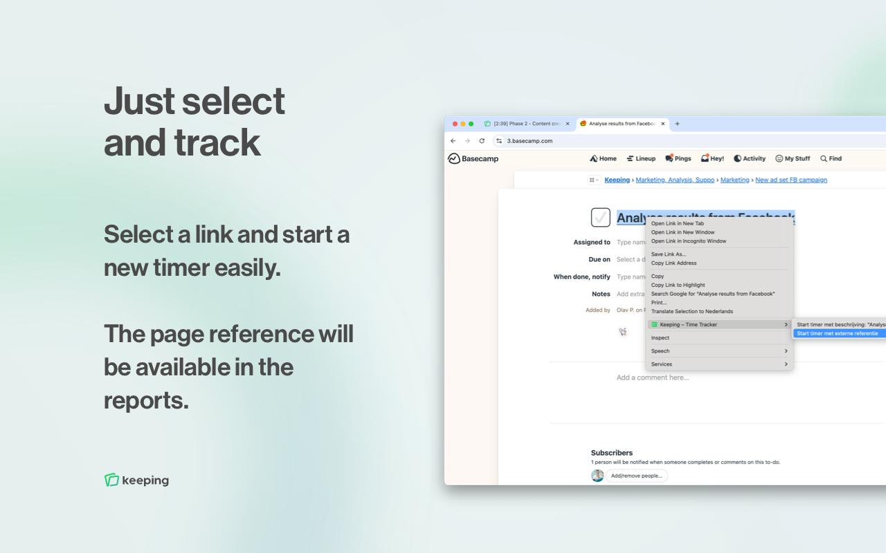 Keeping – Tijdregistratie-app截图1