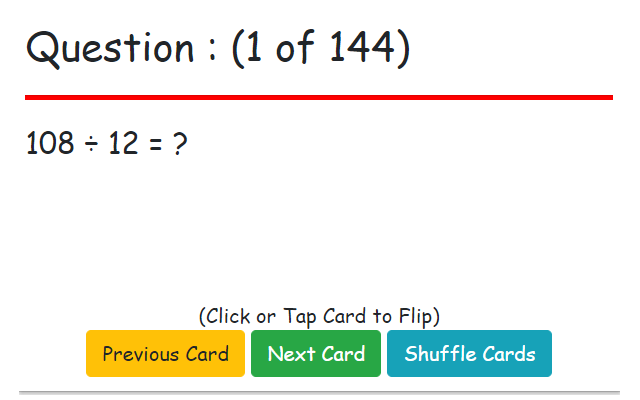 Flash Cards : Division Facts截图1