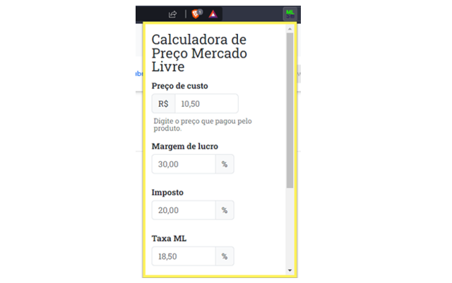 Calculadora de Preço Mercado Livre截图2