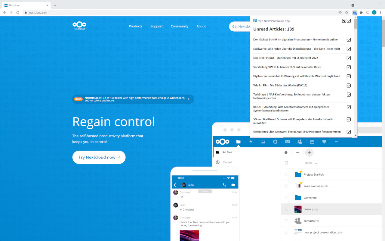 nextcloud-news-webextension截图1