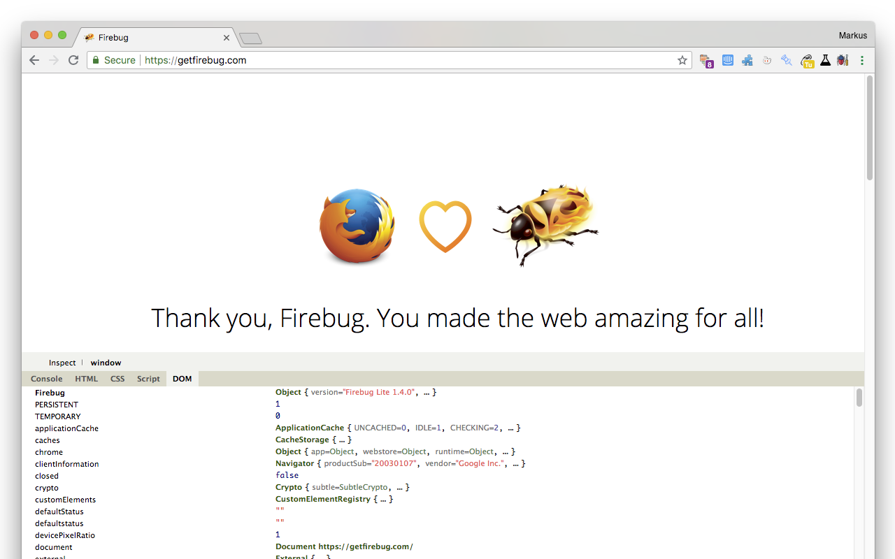 Firebug Lite for Google Chrome截图1