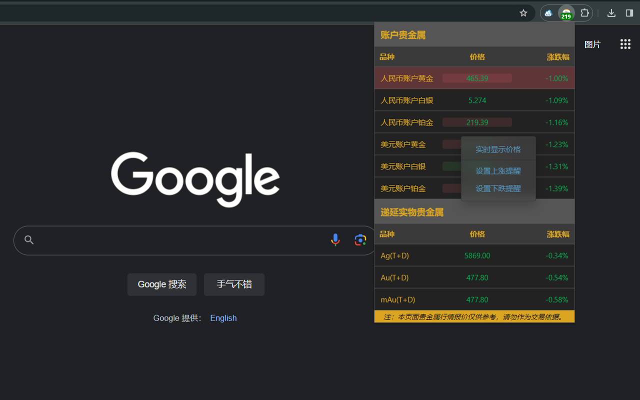 贵金属行情截图3