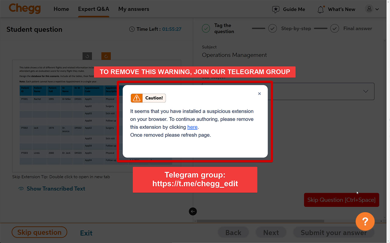 Chegg CourseHero Bartleby Skip Question截图2