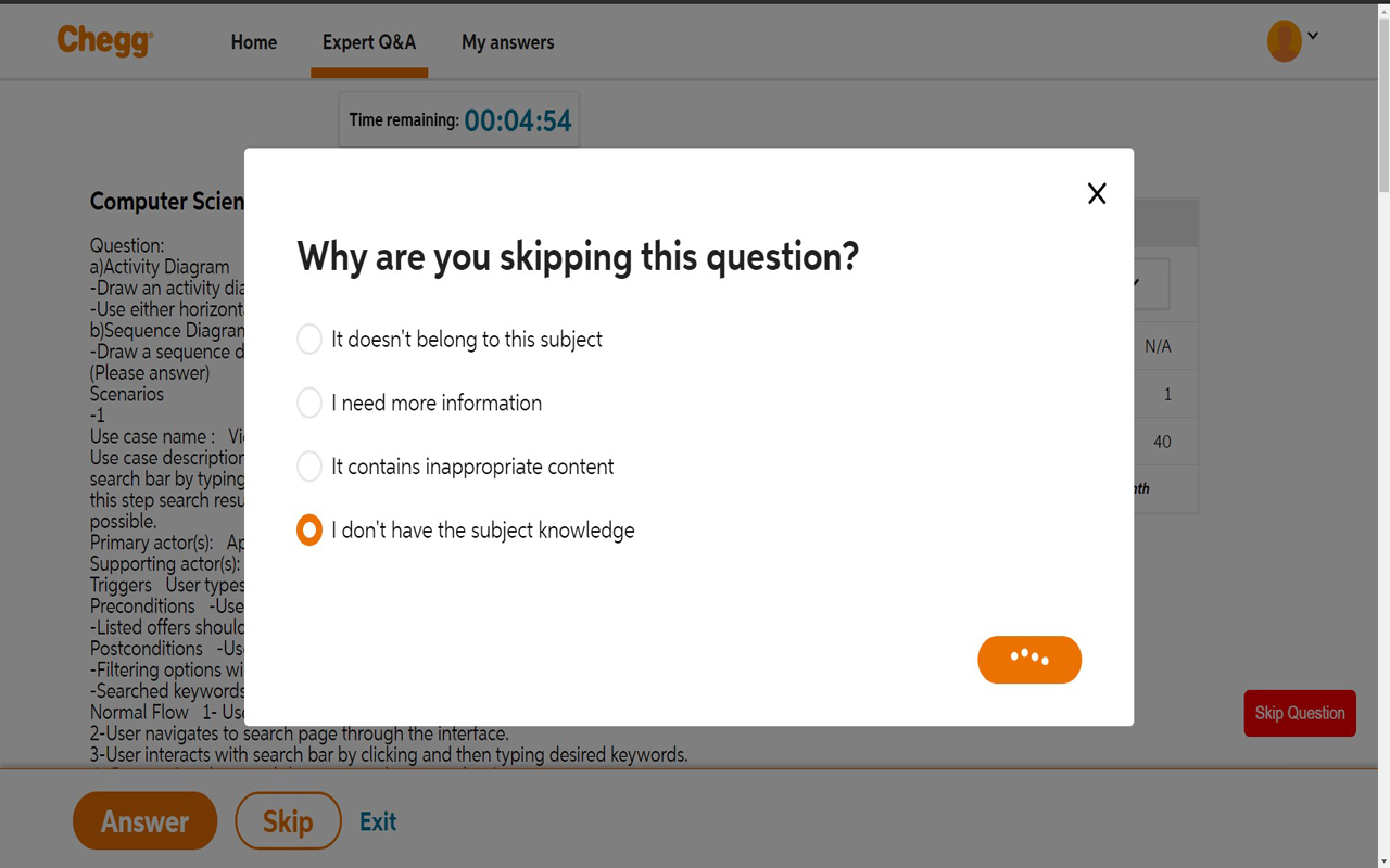 Chegg CourseHero Bartleby Skip Question截图5