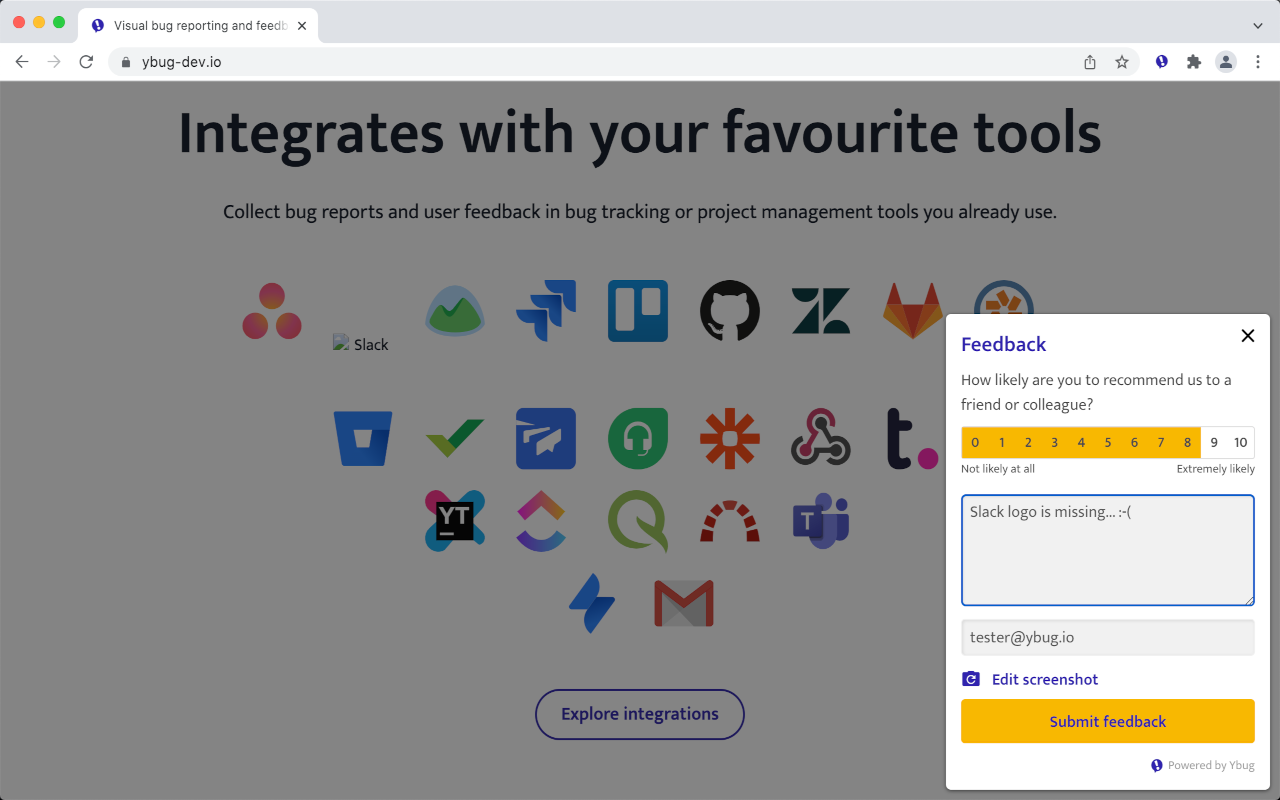 Ybug - Visual feedback tool for websites截图1