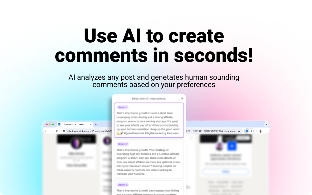 Wisereply - LinkedIn AI Comment Generator (4.2.2)截图4