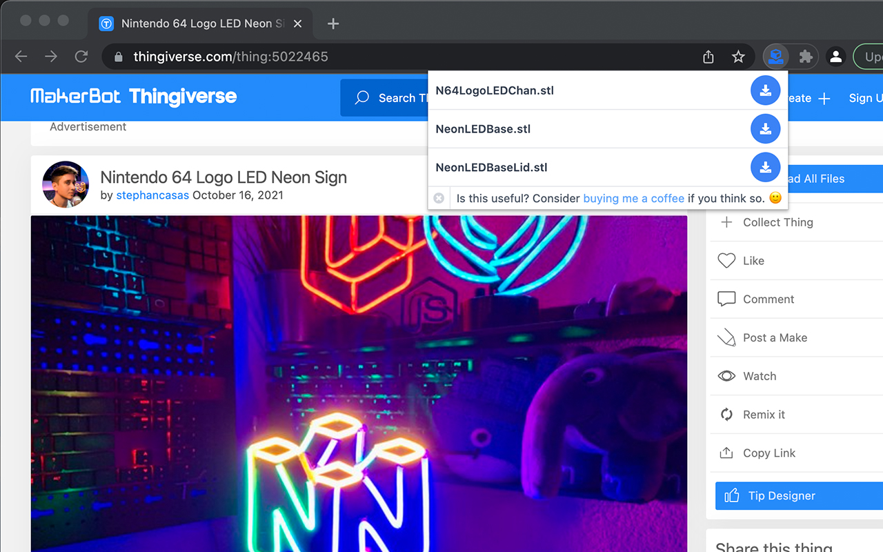 Thingiverse STL Downloader截图1