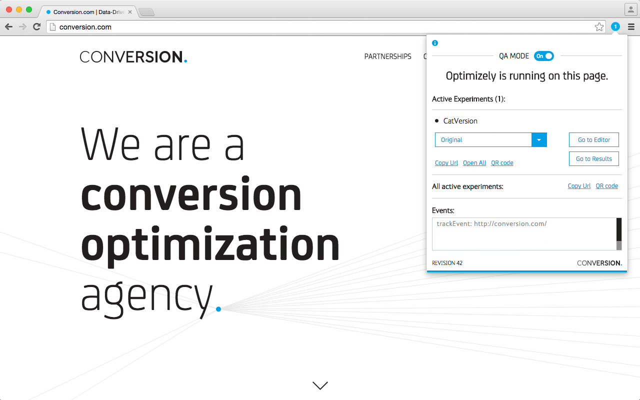 Conversion.com's Optimizely Chrome Extension截图1