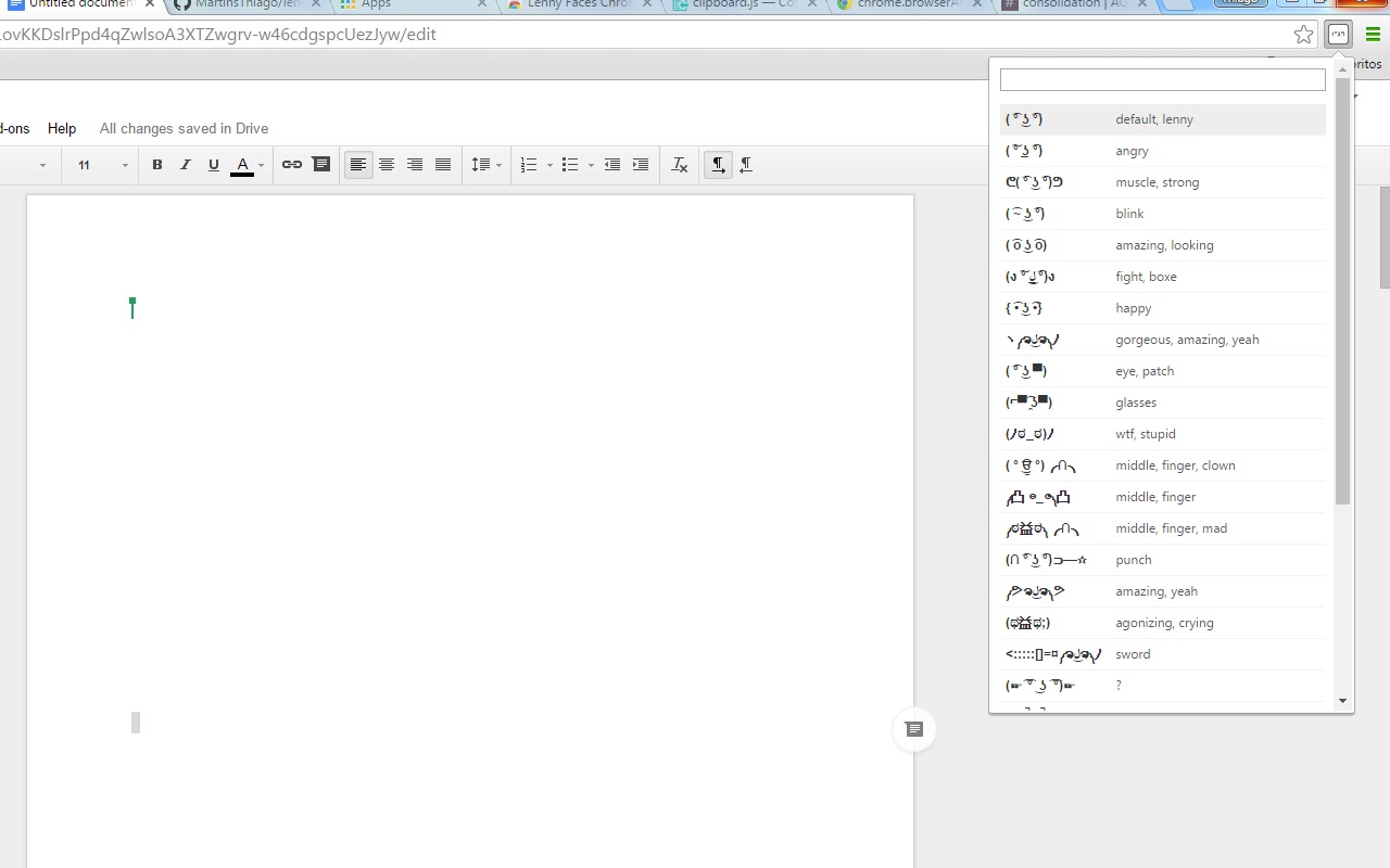 Lenny Faces Chrome Extension截图1