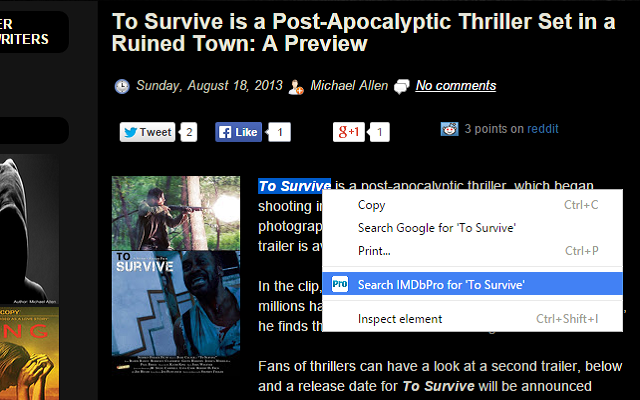 Right-Click Search IMDbPro截图1