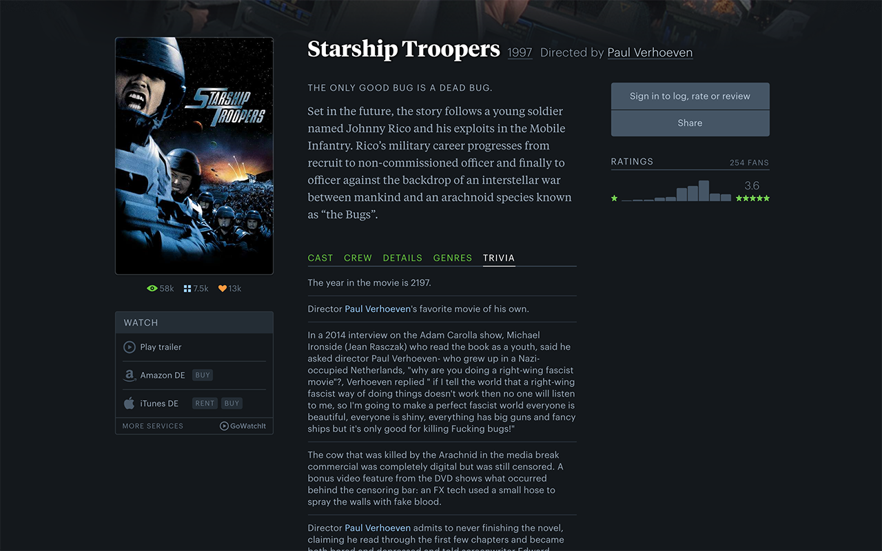 Letterboxd IMDb Trivia截图1