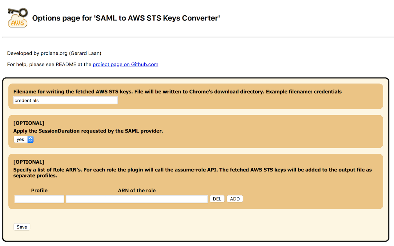 SAML to AWS STS Keys Conversion截图1