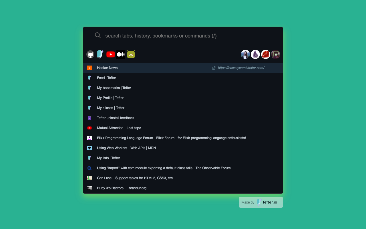 Omni - tabs, history and bookmarks by Tefter截图2