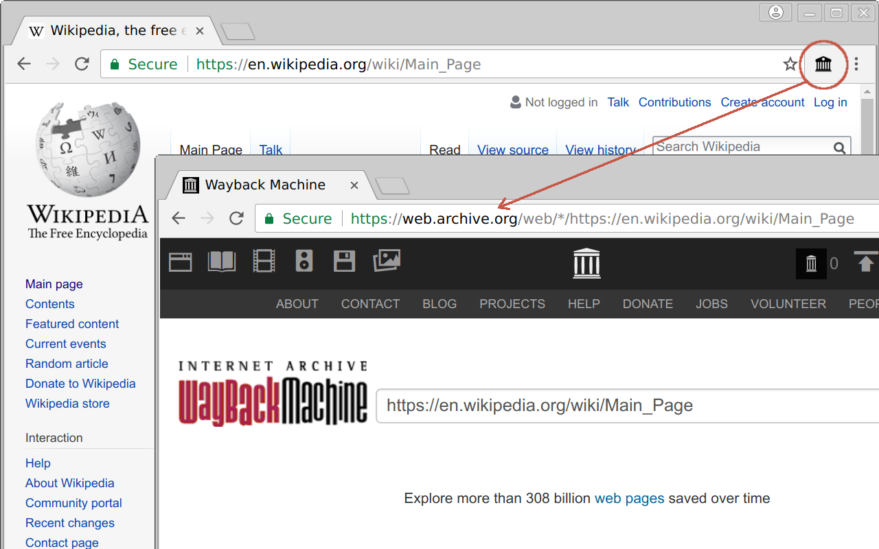 Wayback Machine Lookup截图1