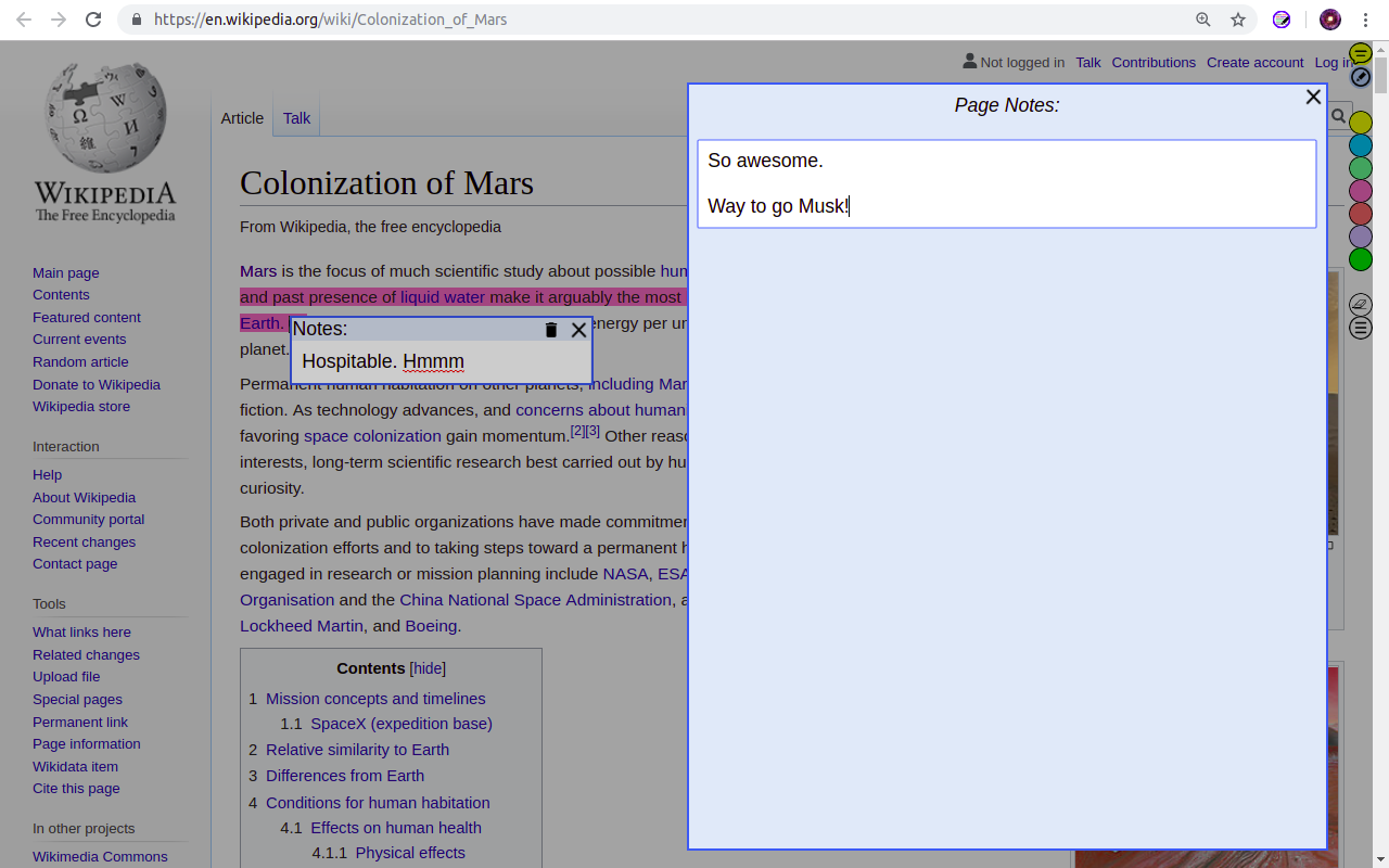 Annotate web pages/CONTEXT截图2