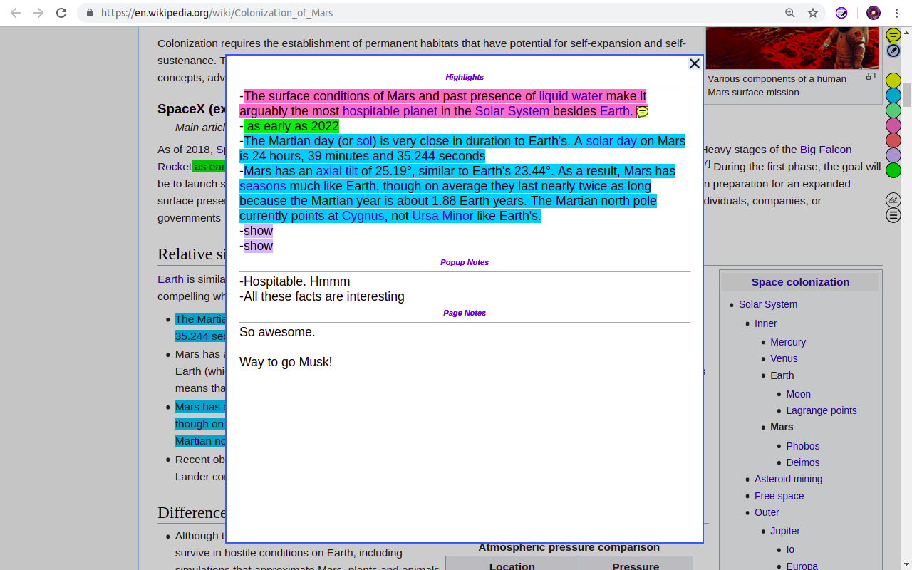 Annotate web pages/CONTEXT截图3