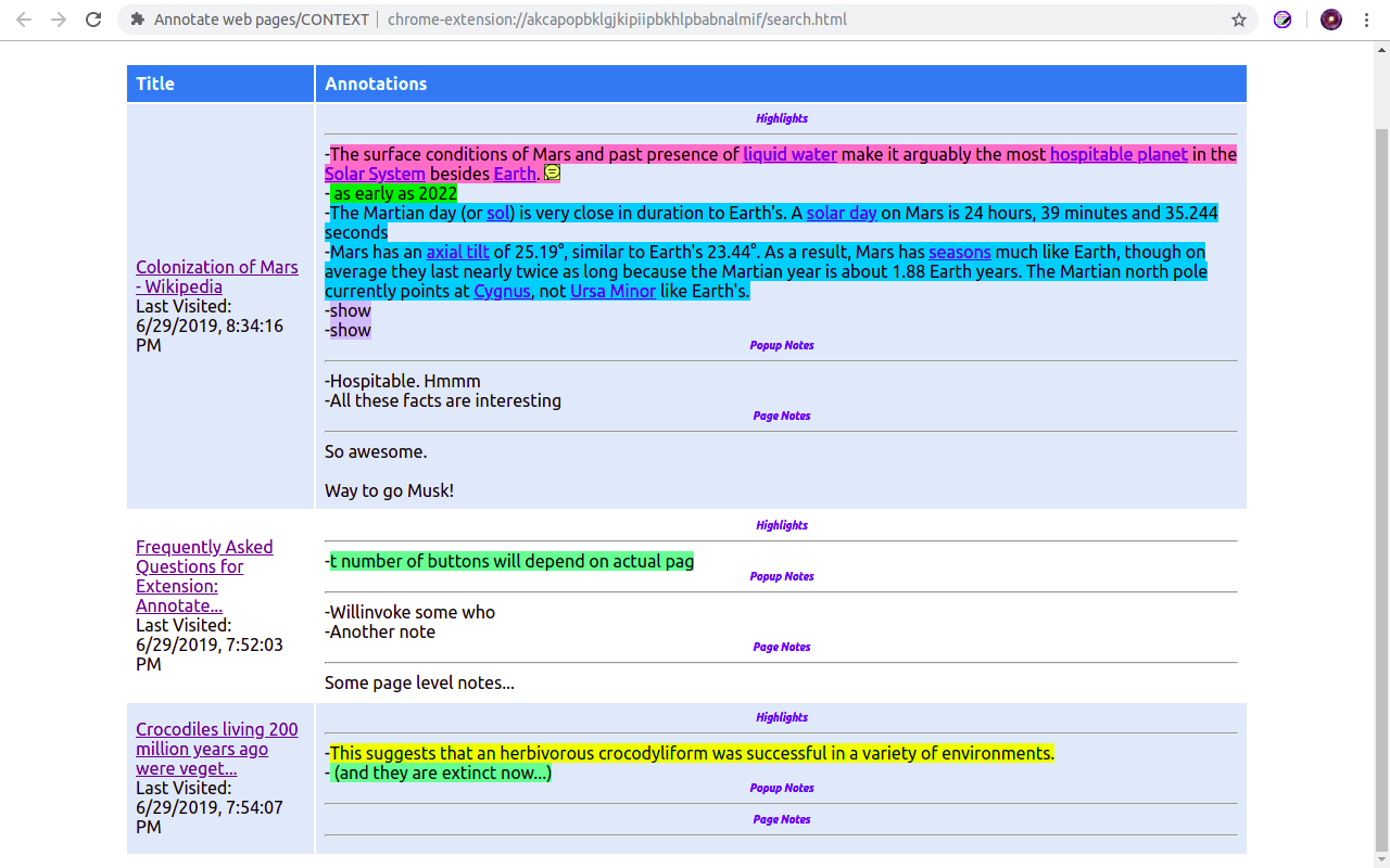 Annotate web pages/CONTEXT截图4