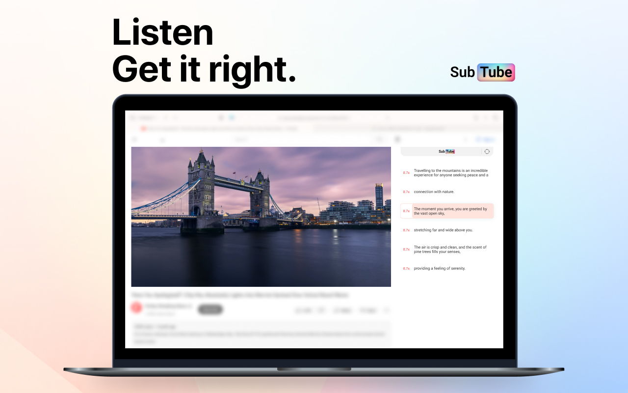 Subtube - Dual Subtitles for YouTube截图2