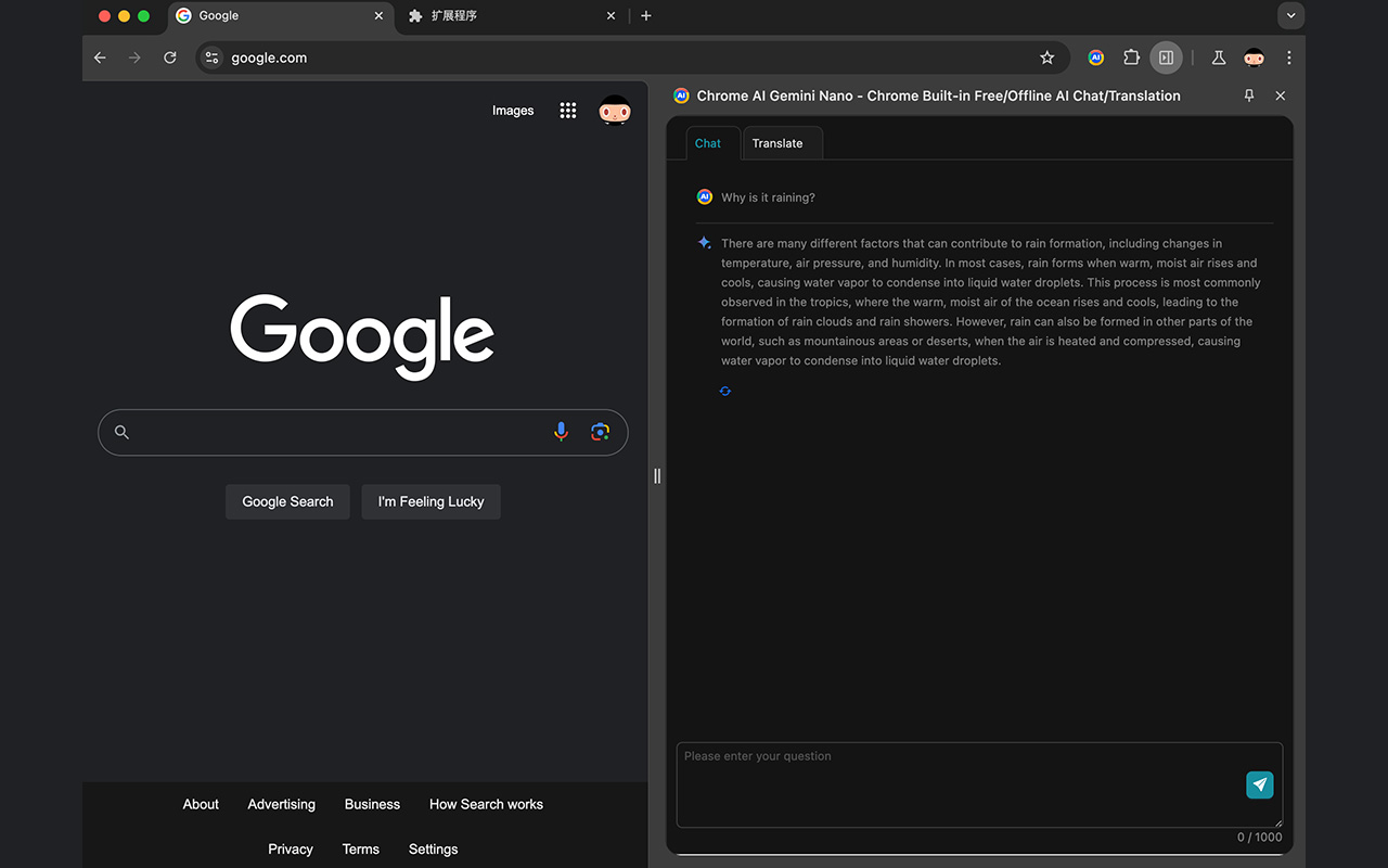 Chrome AI - Chrome 内置离线 AI 对话/翻译截图2