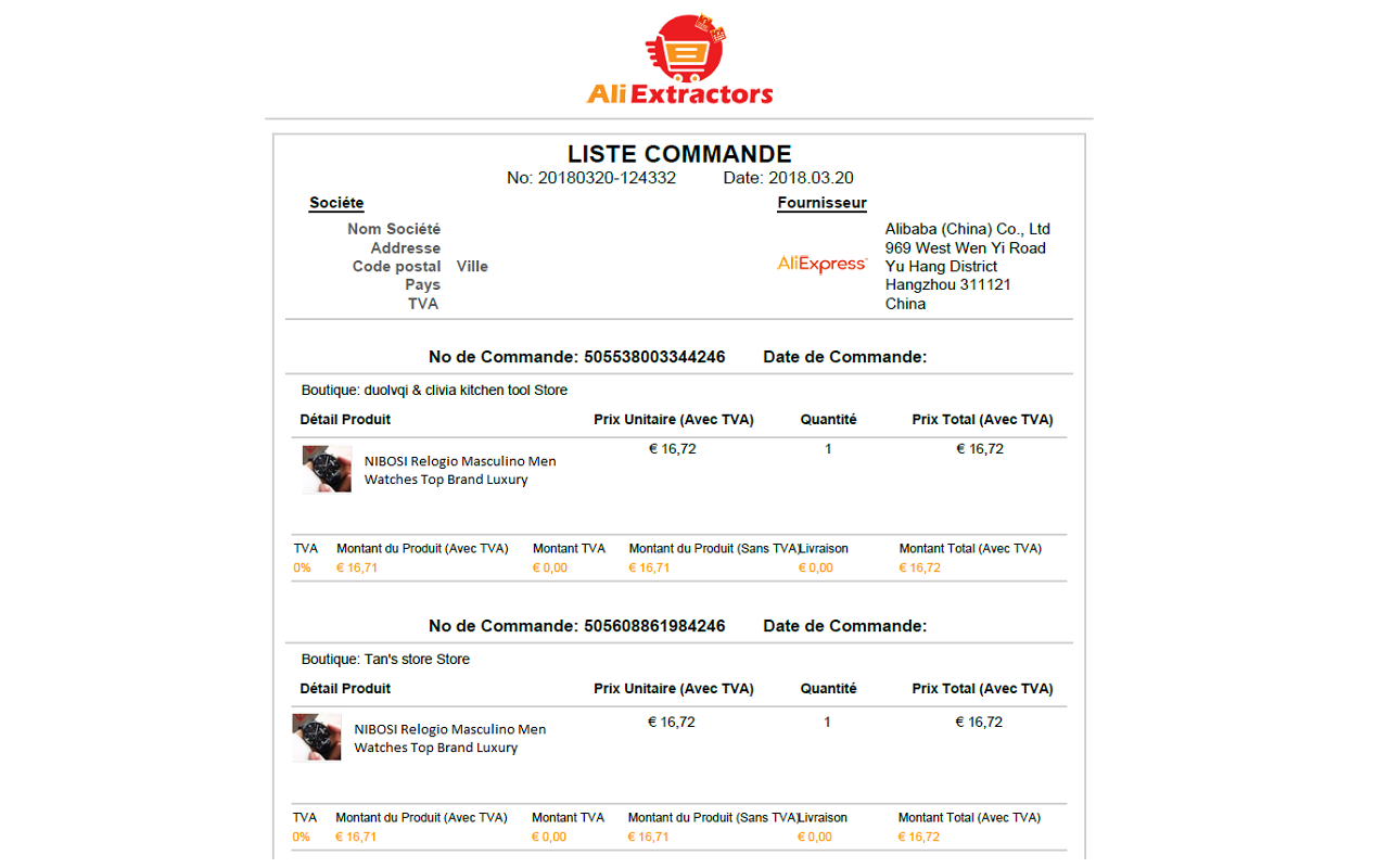 AliExpress Order PDF Generator截图1