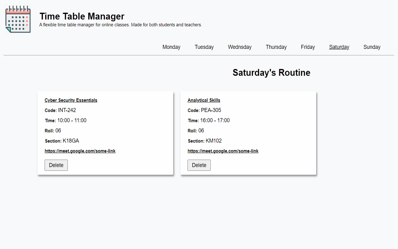 Time Table Viewer & Manager截图1