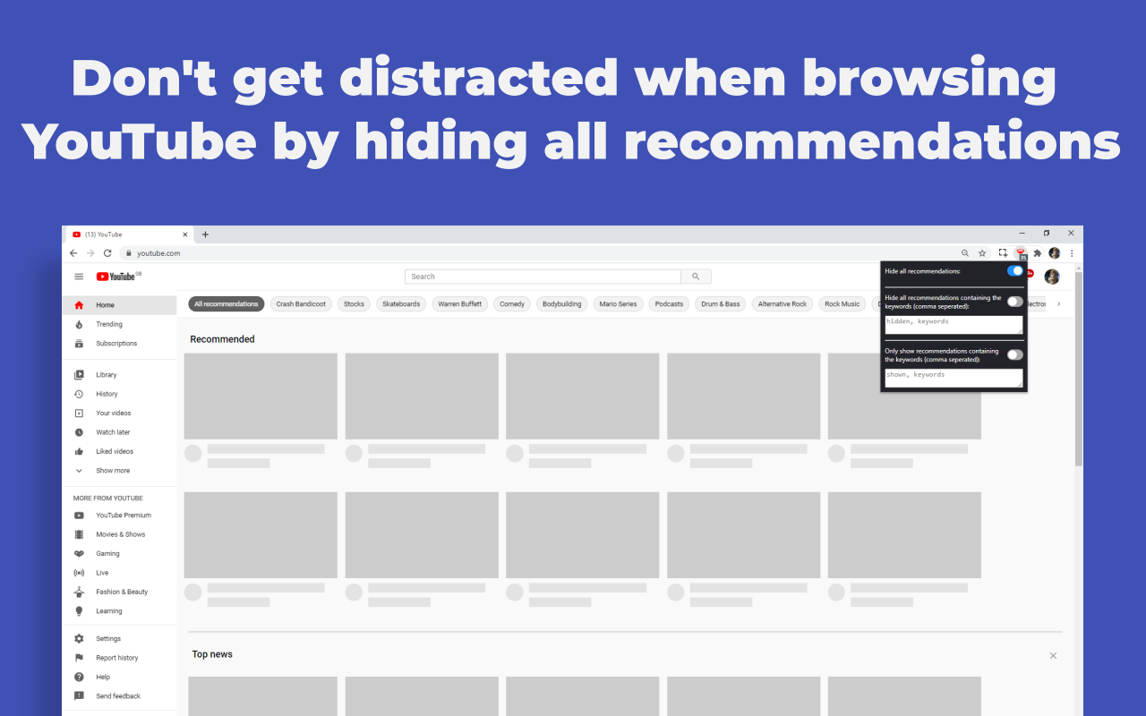 Recommendation filter for YouTube截图2