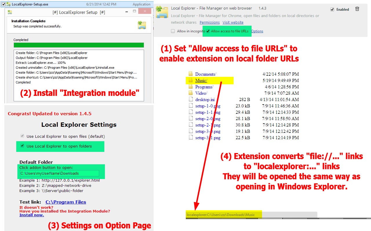 Local Explorer - Open File Links in Chrome截图2