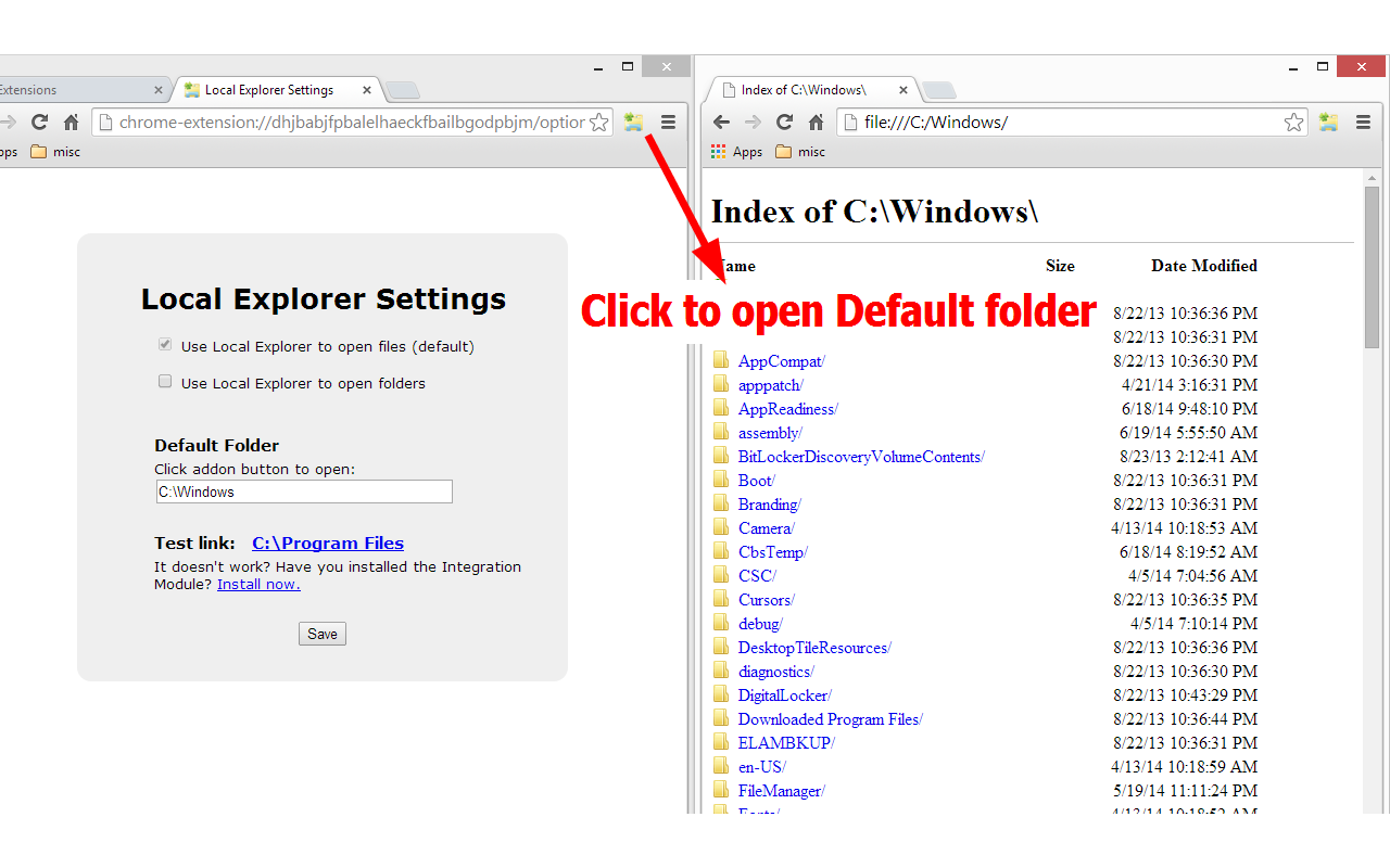 Local Explorer - Open File Links in Chrome截图4