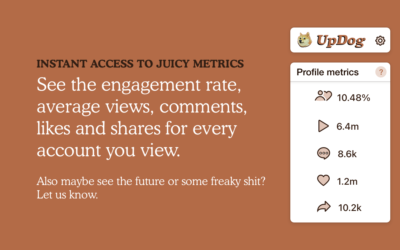 UpDog TikTok & Instagram Engagement Analytics截图3