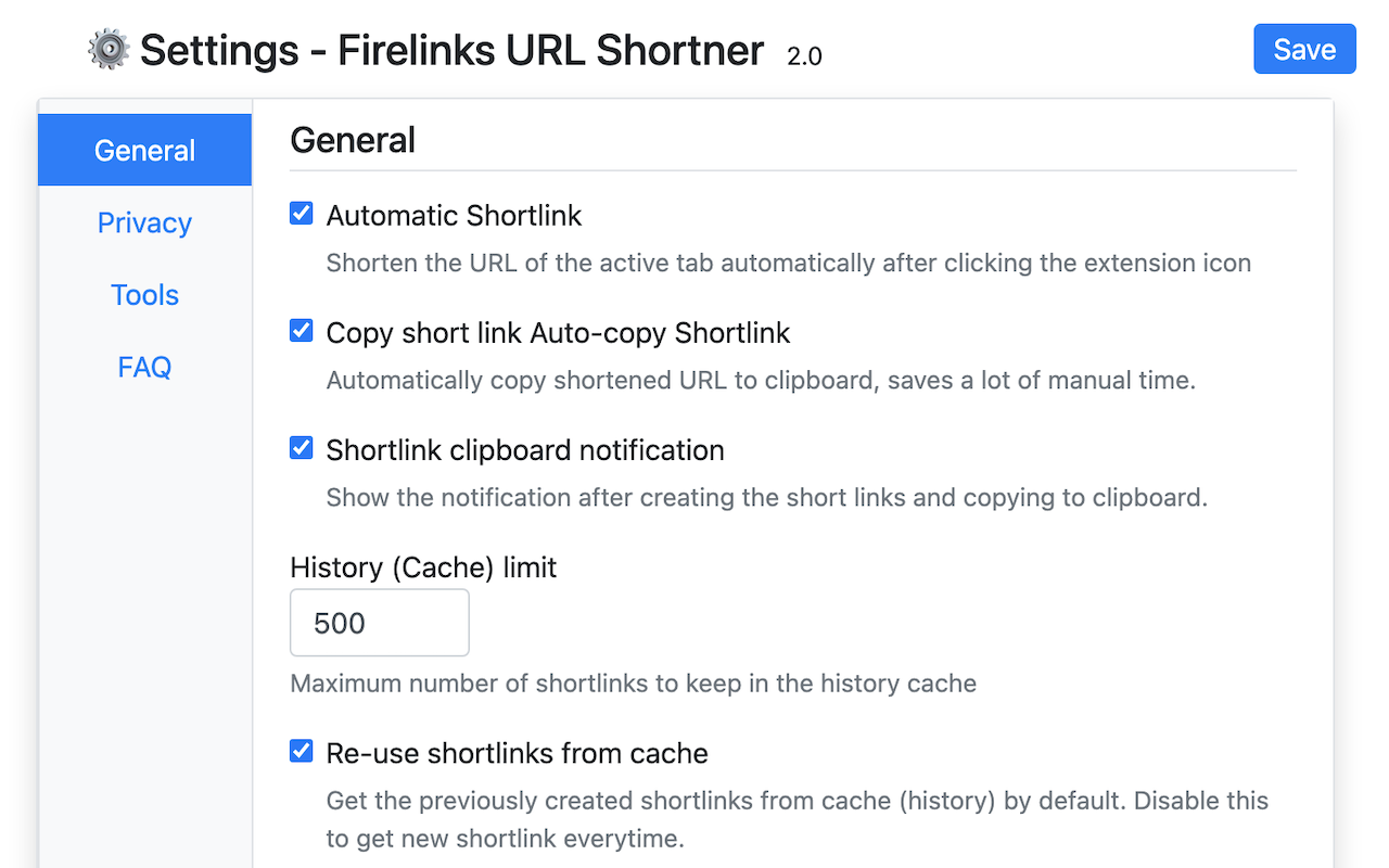 Firelinks URL Shortner截图1