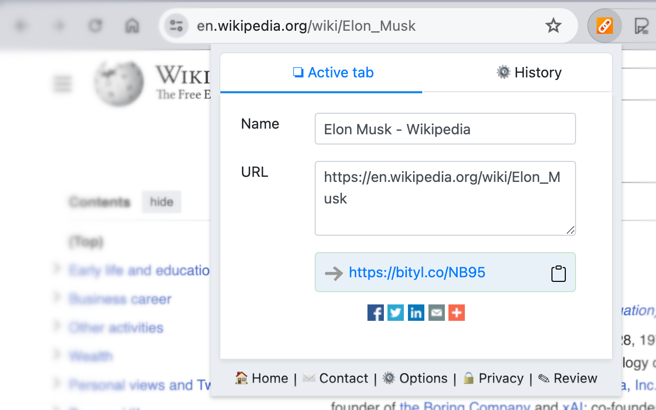 Firelinks URL Shortner截图3