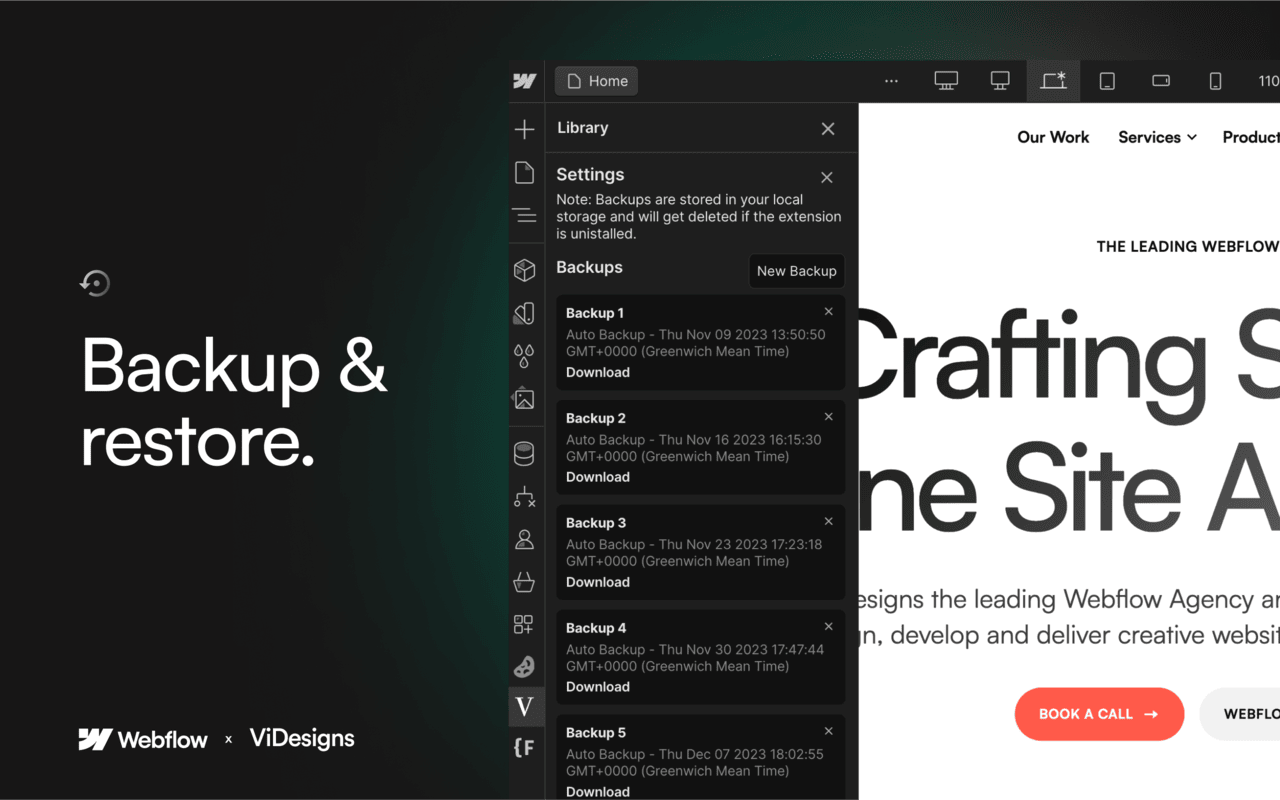 ViDesigns Extension for Webflow截图2