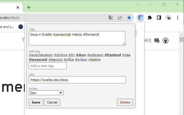 ChromTag - tag your bookmarks截图2