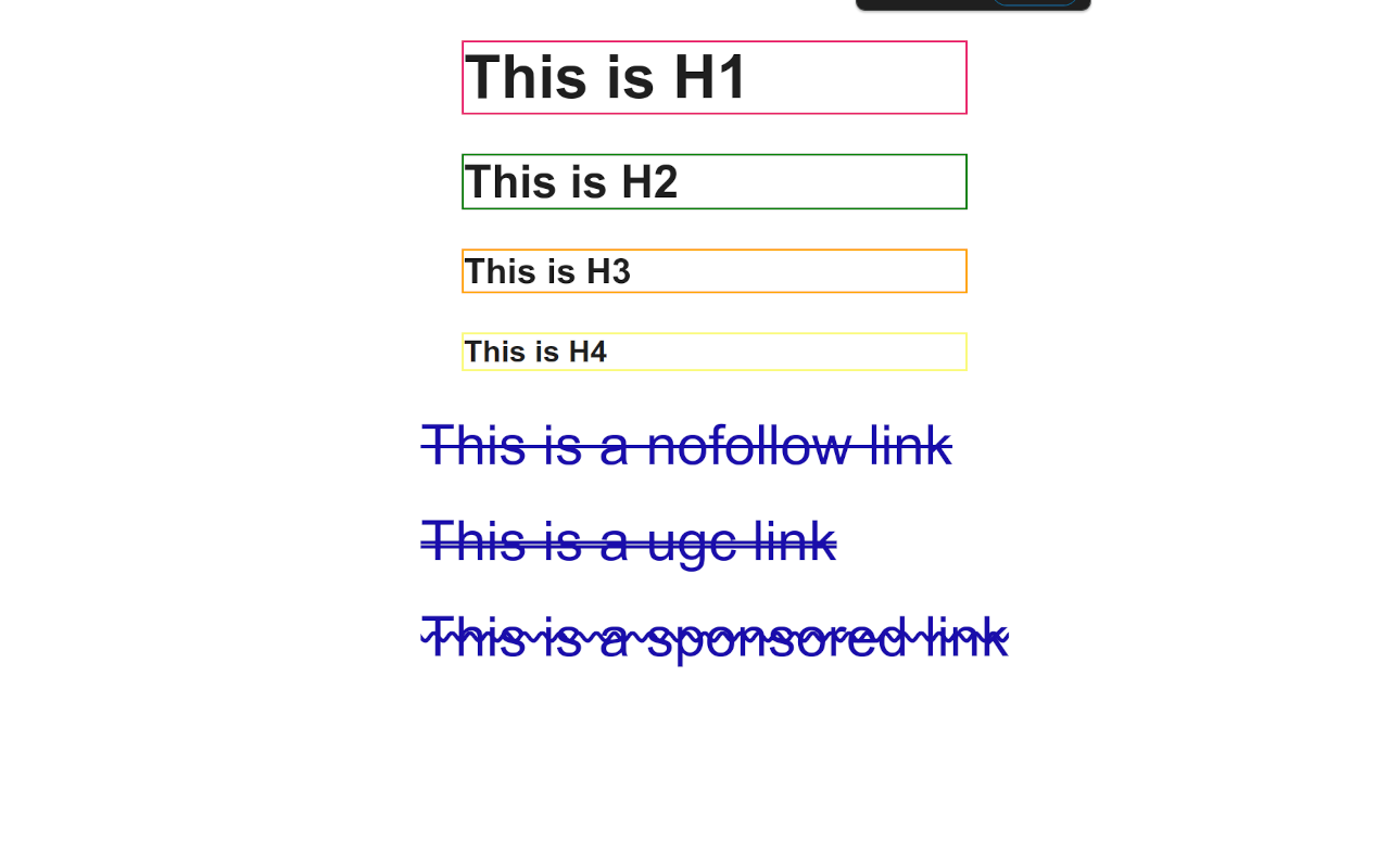 Highlight H1 and nofollow, sponsored & ugc截图2