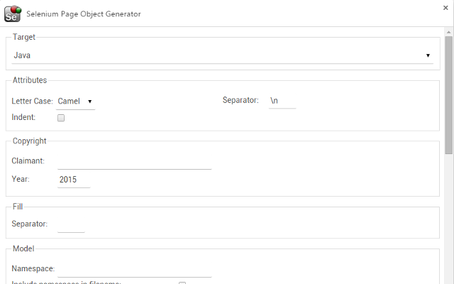 Selenium Page Object Generator截图1